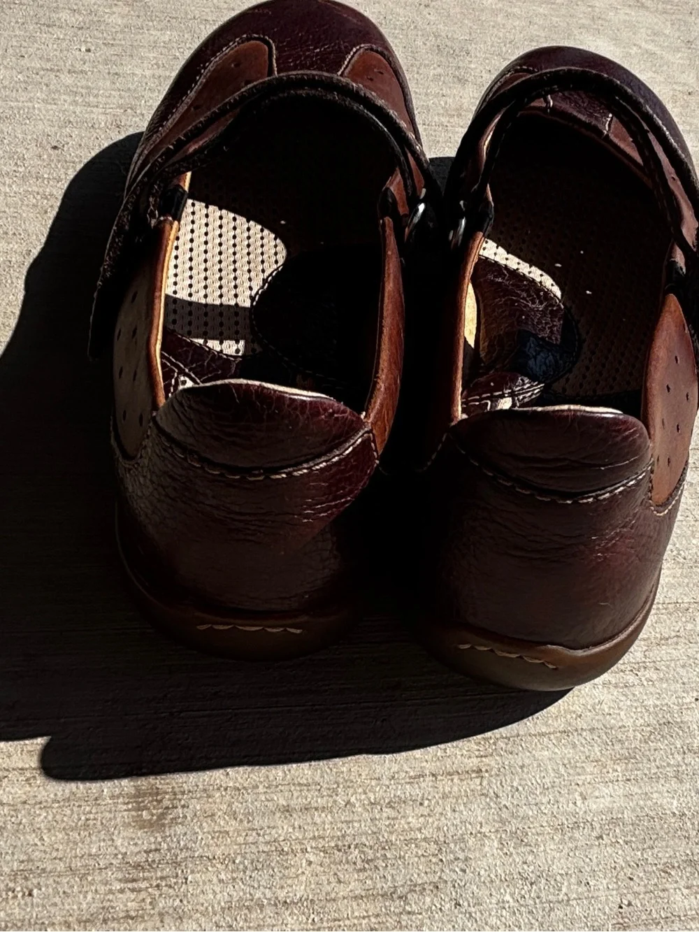 Born Women's Brown Leather Mary Jane Flats